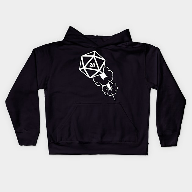 D20 Critical Hit Polyhedral Dice Kids Hoodie by pixeptional